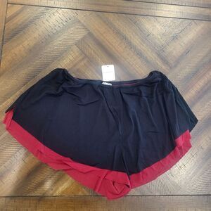 Free People Double Layered Shorts Medium Black and Red